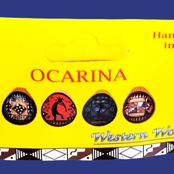 PERUVIAN FLUTE Hand Painted Ocarina WHISTLE Handmade 7 Hole MUSICAL INSTRUMENT - Picture 3 of 6